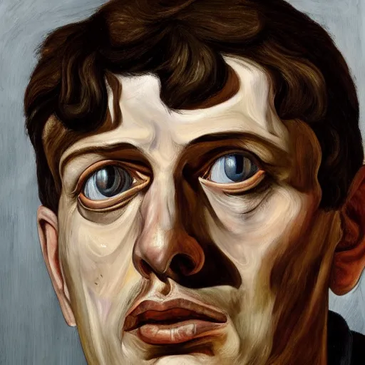 Image similar to high quality high detail painting by lucian freud, hd, ian curtis