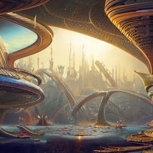 beautiful render of underwater utopian city, by ralph | Stable Diffusion