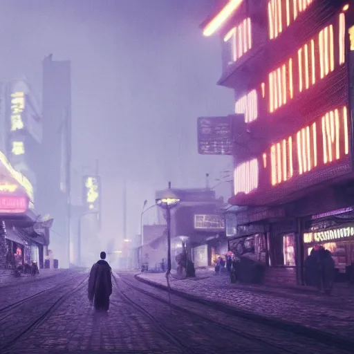 Prompt: blade runner style small village, realistic photo, 8k
