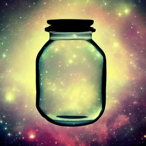 Image similar to the universe contained in a jar