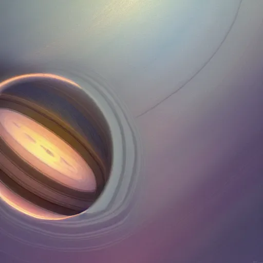 Image similar to little saturn ring, 8 k, 3 d, beautiful artwork, detailed painting, trending on artstation, digital illustration, art style by james gurney, dark ambient, matte background, 8 k resolution