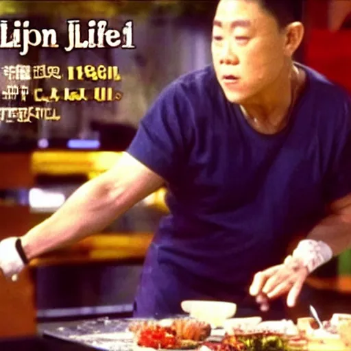 Image similar to Jet Li cannabis mukbang iron chef 1996 DVD rip
