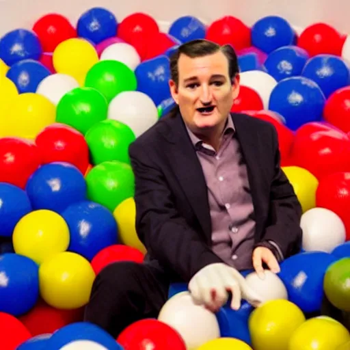 Image similar to Ted Cruz stuck inside a ball pit