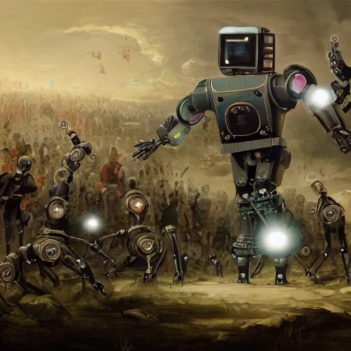 Prompt: the robot uprising, encyclopedic, New renaissance concept art