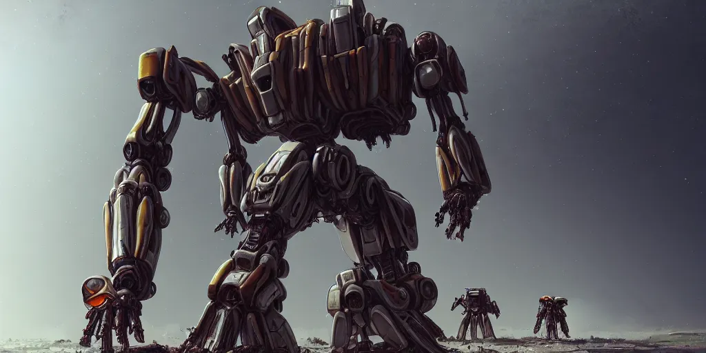 an abandoned titan mech in the ground, mecha, veins, | Stable Diffusion ...