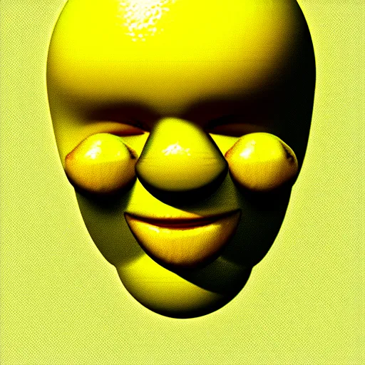 Image similar to a lemon man, digital art