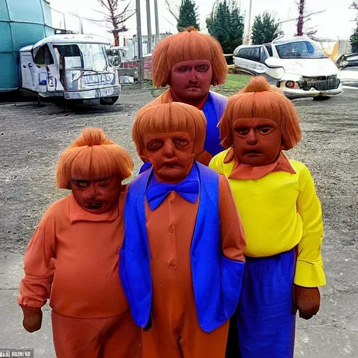 Prompt: Oompa Loompas after undergoing untested Russian experiments, leaked photos, liveleak