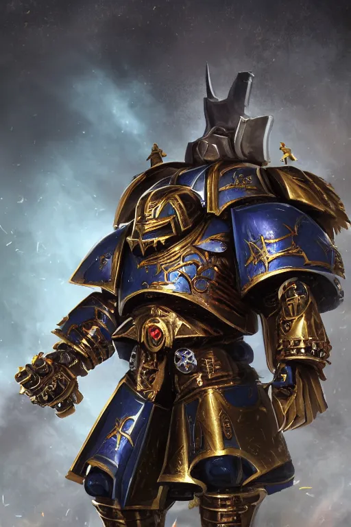 Image similar to armor portrait heros warhammer 4 0 k horus heresy fanart - the primarchs emperor by johannes helgeson animated with vfx concept artist & illustrator global illumination ray tracing hdr fanart arstation zbrush central hardmesh 8 k octane renderer comics stylized