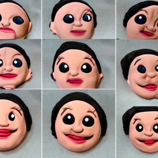 Image similar to cute clay cartoon face expressions