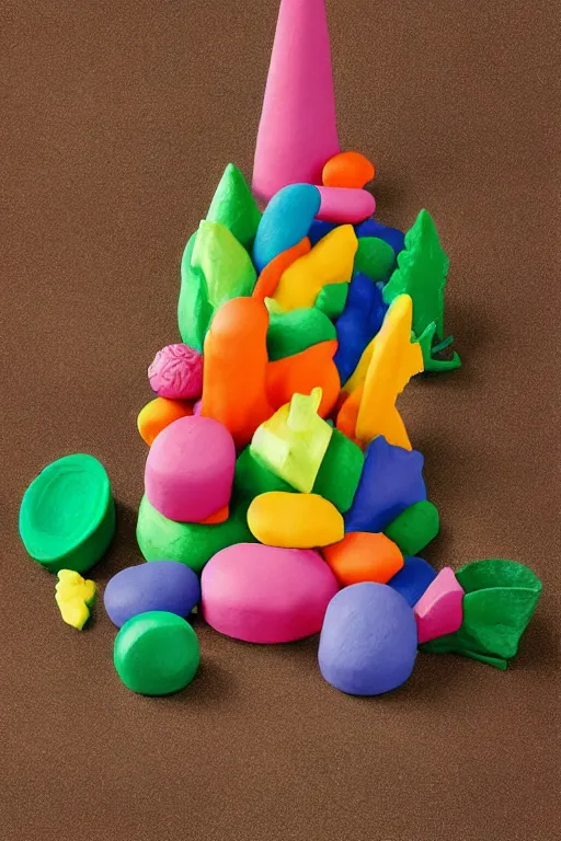 Prompt: a play - doh sculpture by georgia o'keeffe