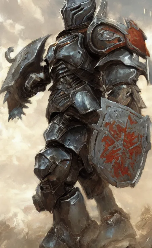 Prompt: pixel art of a full armored knight by daniel gerhartz, trending on art station