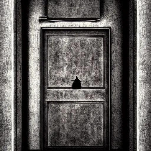 Image similar to “ door slightly open from the inside, horror, dark, hd, 4 k ”