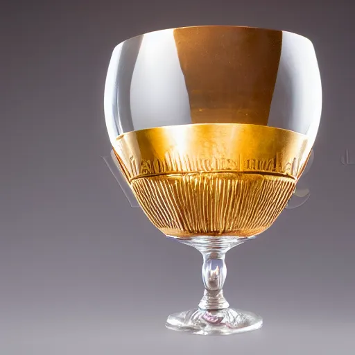 Image similar to studio photography of 1st century wine goblet and matzah, studio lighting, solid color background 8k