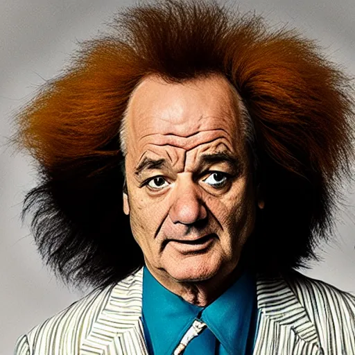 Image similar to bill murray as crusty the clown