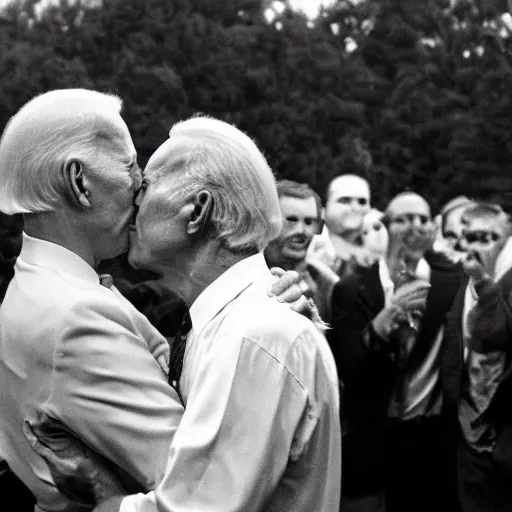 Image similar to joe biden kissing joe biden's forehead, lovely, ultrarealistic