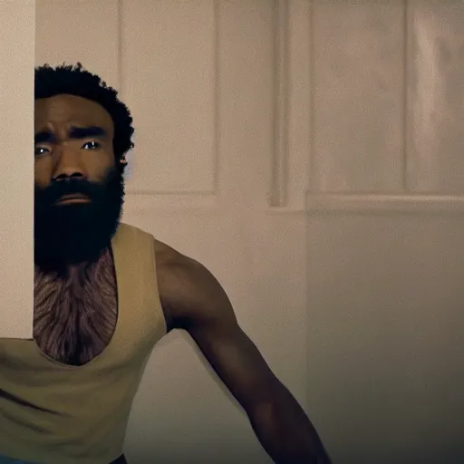 Prompt: still from Donald glover this is america outtake