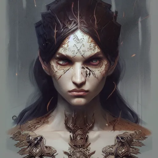 Image similar to slavic demon godling, ultra detailed artwork by greg rutkowski, artgerm, intricate details