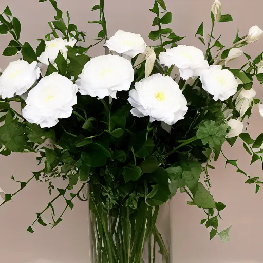 Prompt: flowers, white qnd