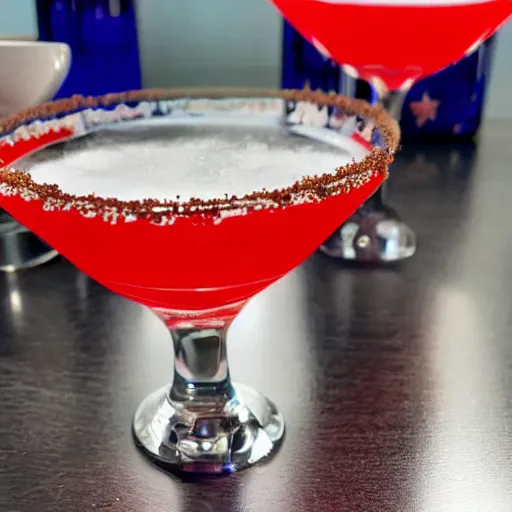 a set of cocktail glasses with a blue liquid in it,, Stable Diffusion