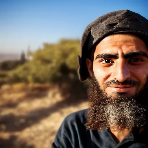 Prompt: photograph of a young man. he is an itinerant jewish prophet from the galilee in northern israel. age is 3 3. many people follow him