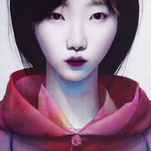 Prompt: Lee Jin-Eun by James Jean, rule of thirds, seductive look, beautiful