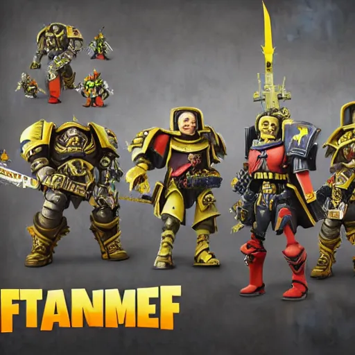 Image similar to warhammer 4 0 k in fortnite, collab