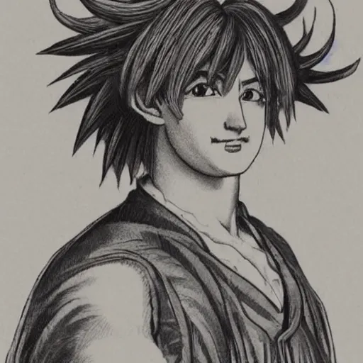Prompt: realistic old victorian style portrait of goku with a powered wig and ruffled shirt