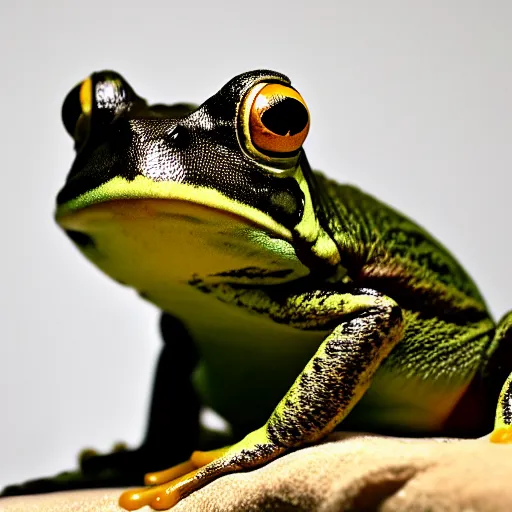 Image similar to a portrait photo of frog dog rabbit gecko, award winning photography, 5 0 mm