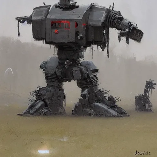 Image similar to mech art by jakub rozalski