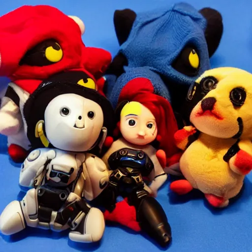 Image similar to Overwatch heroes as beanie babies