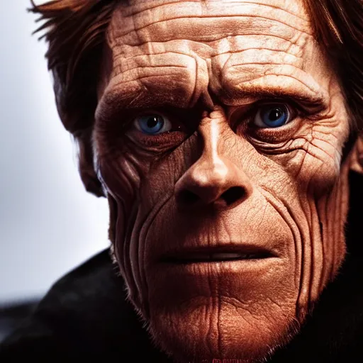 Prompt: Willem Dafoe as a Sith Lord, photograph portrait 4k