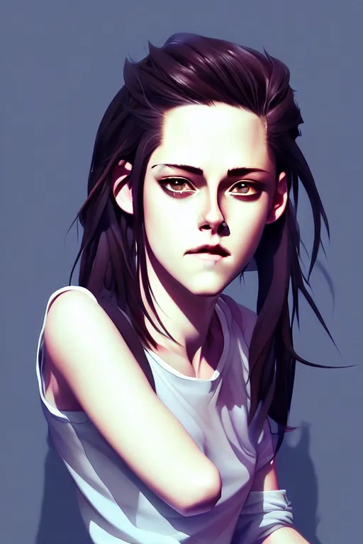 Image similar to kristen stewart, portrait shinkai makoto studio ghibli studio key hideaki anno sakimichan stanley artgerm lau rossdraws james jean marc simonetti elegant highly detailed digital painting artstation pixiv