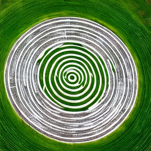 Image similar to spooky crop circles seen from a helicopter