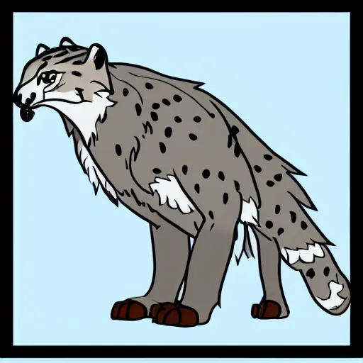 Image similar to avatar of a snow leopard crow griffin, flat color