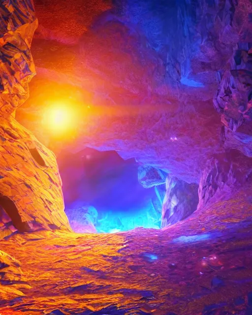 Prompt: the most beautiful star system inside of a crystal clear cave,, coherent design, symmetrical, concept art, vivid color, complementary color, golden ratio, detailed, sharp lines, intricate, rainbowshift, in unreal engine, octane render