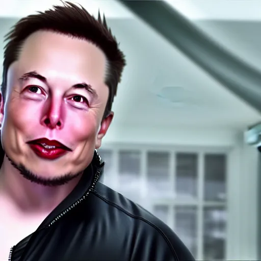 Image similar to elon musk in a bubblegum commercial