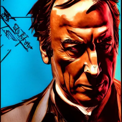 Image similar to A drawing of Saul Goodman by Yoji Shinkawa