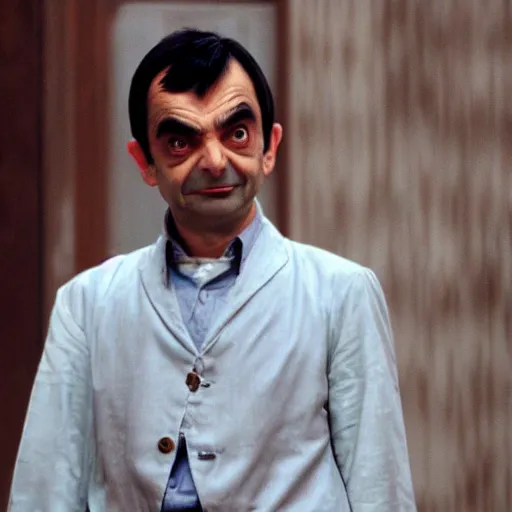 Image similar to film still of Mr Bean in Kill Bill