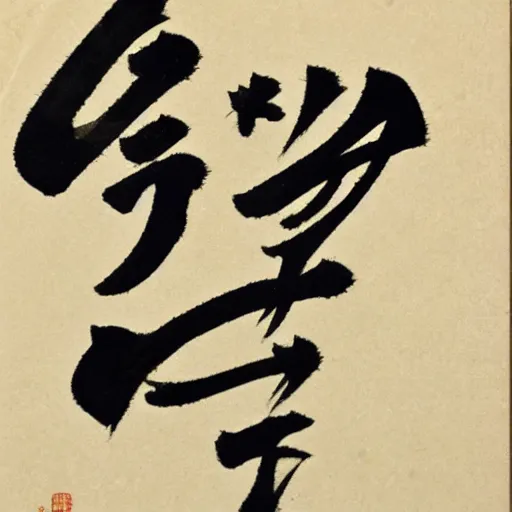 Image similar to caligraphy of the japanese character 気