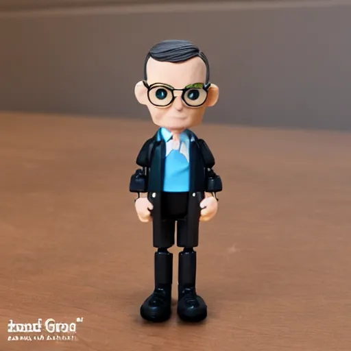 Prompt: alan turing stop motion vinyl action figure, plastic, toy
