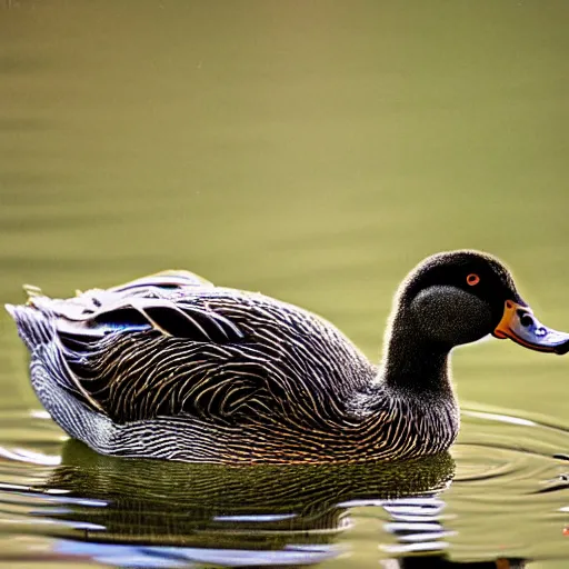 Image similar to extremely detailed photo of a duck in a fuzzy sweater, Sigma 80mm, by Joel Sternfield