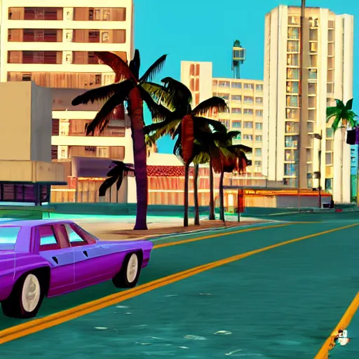 Prompt: gta vice city screenshot