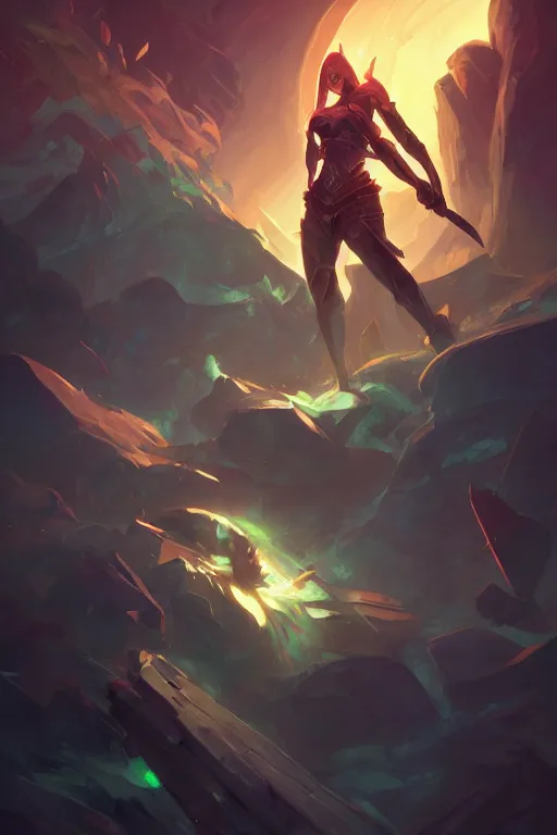 Prompt: pantheon league of legends wild rift hero champions arcane fantasy digital painting bioluminance alena aenami artworks in 4 k design by lois van baarle by sung choi by john kirby artgerm and greg rutkowski and magali villeneuve tank support marksman mage fighter assassin,