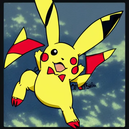 Prompt: pikachu in digimon adventure style