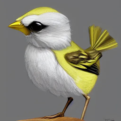 Prompt: An adorable mustached canary, highly detailed, digital painting, artstation, concept art, sharp soft focus, studio light, by Phil and Kaja Foglio,