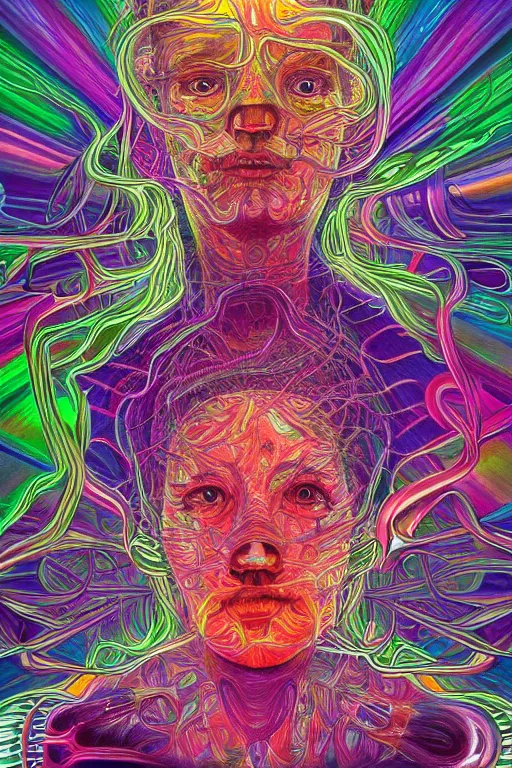 Image similar to the mind on lsd, 4 k award winning alex grey, artstation