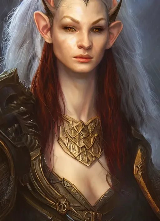 Prompt: pale elf, ultra detailed fantasy, dndbeyond, bright, colourful, realistic, dnd character portrait, full body, pathfinder, pinterest, art by ralph horsley, dnd, rpg, lotr game design fanart by concept art, behance hd, artstation, deviantart, hdr render in unreal engine 5