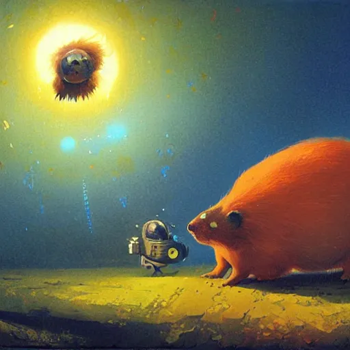 Image similar to a giant hamster by paul lehr