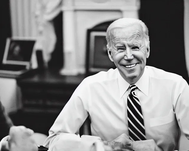 Image similar to president joe biden face to face with president joe biden, nikon 3 5 mm, photograph