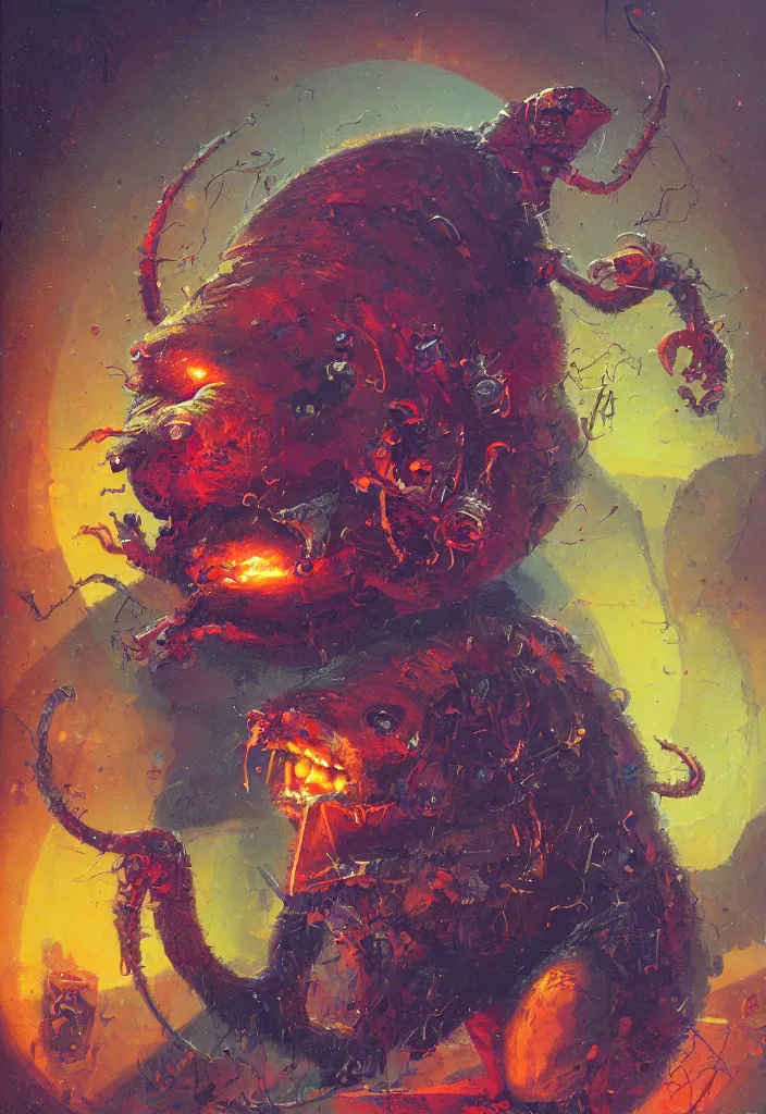 Prompt: portrait of a rat mad scientist, art by PAUL LEHR